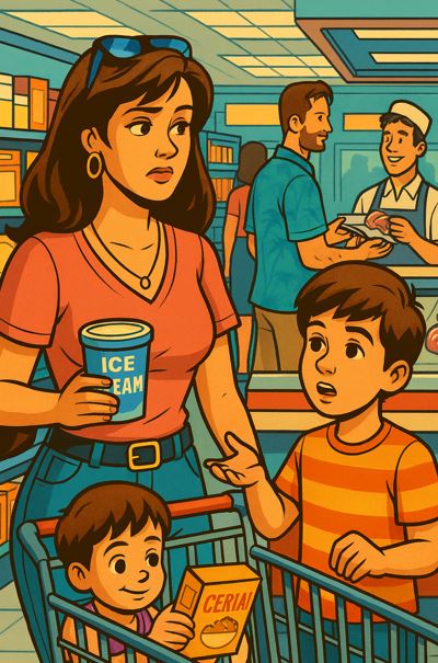 Mom has awkward conversation with her son in the Publix grocery store.