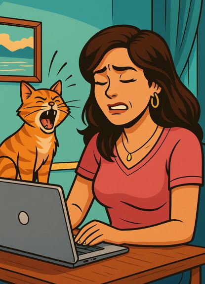 Cat interrupts a zoom call.