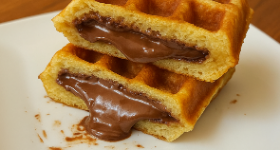 Waffles stuffed with nutella.